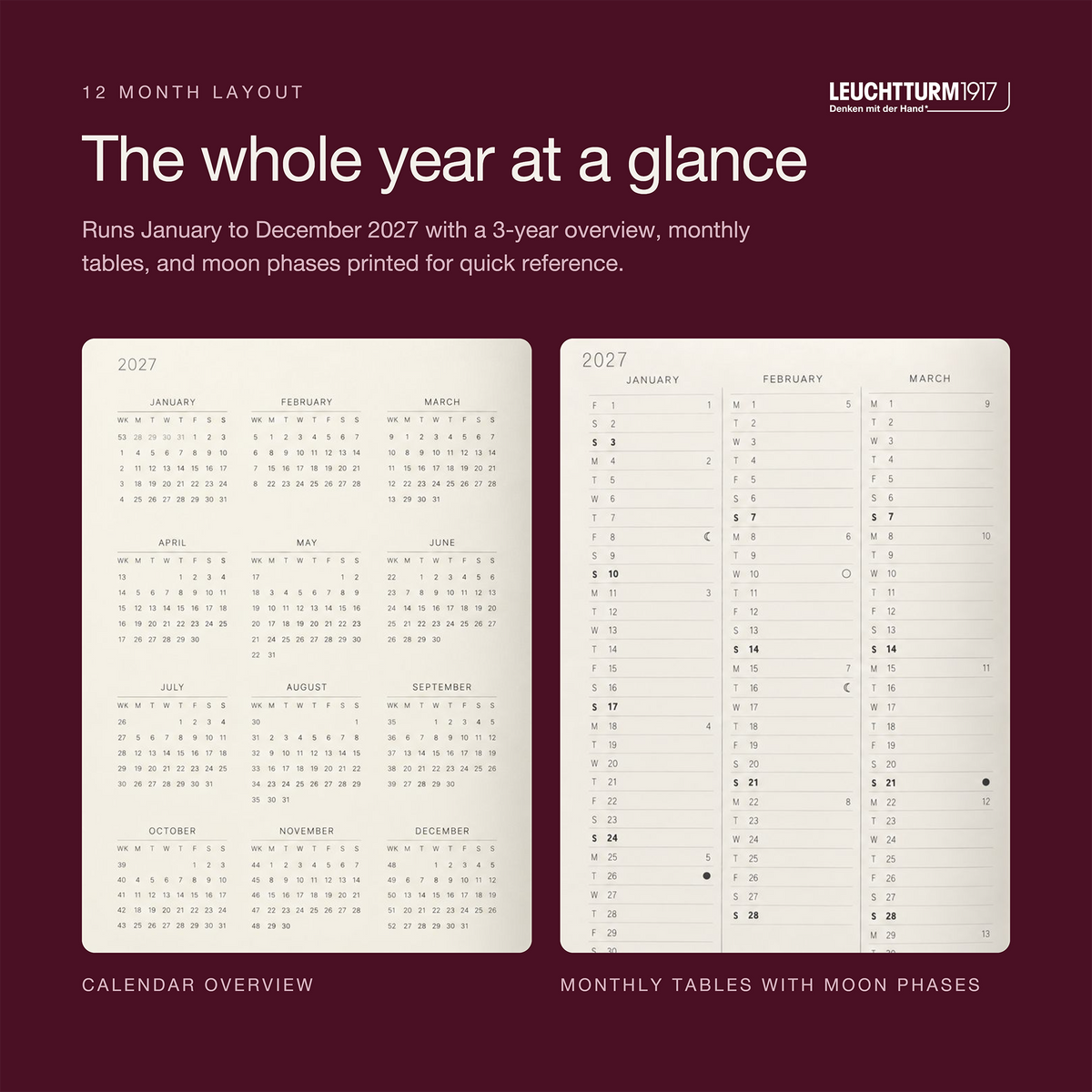 Leuchtturm1917 2027 A5 Hardcover Weekly Planner