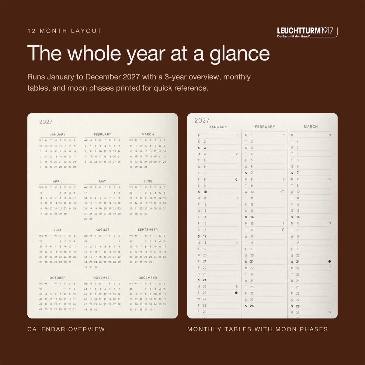 Leuchtturm1917 2027 A5 Hardcover Weekly Planner