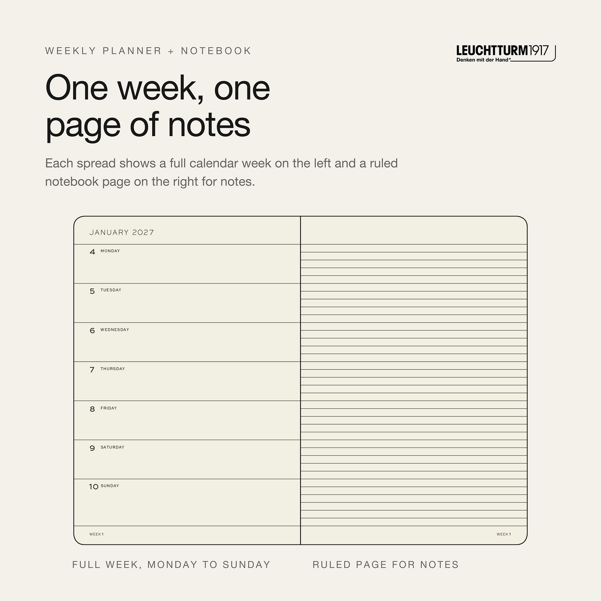 Leuchtturm1917 2027 Weekly Planner & Notebook A5 - Sunflower