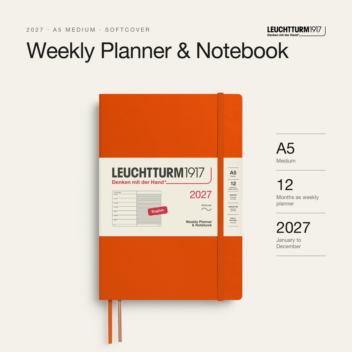 Leuchtturm1917 2027 A5 Softcover Weekly Planner