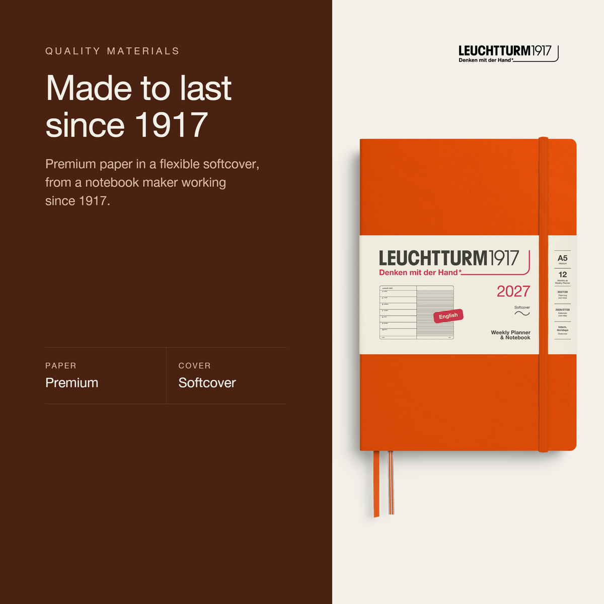 Leuchtturm1917 2027 A5 Softcover Weekly Planner