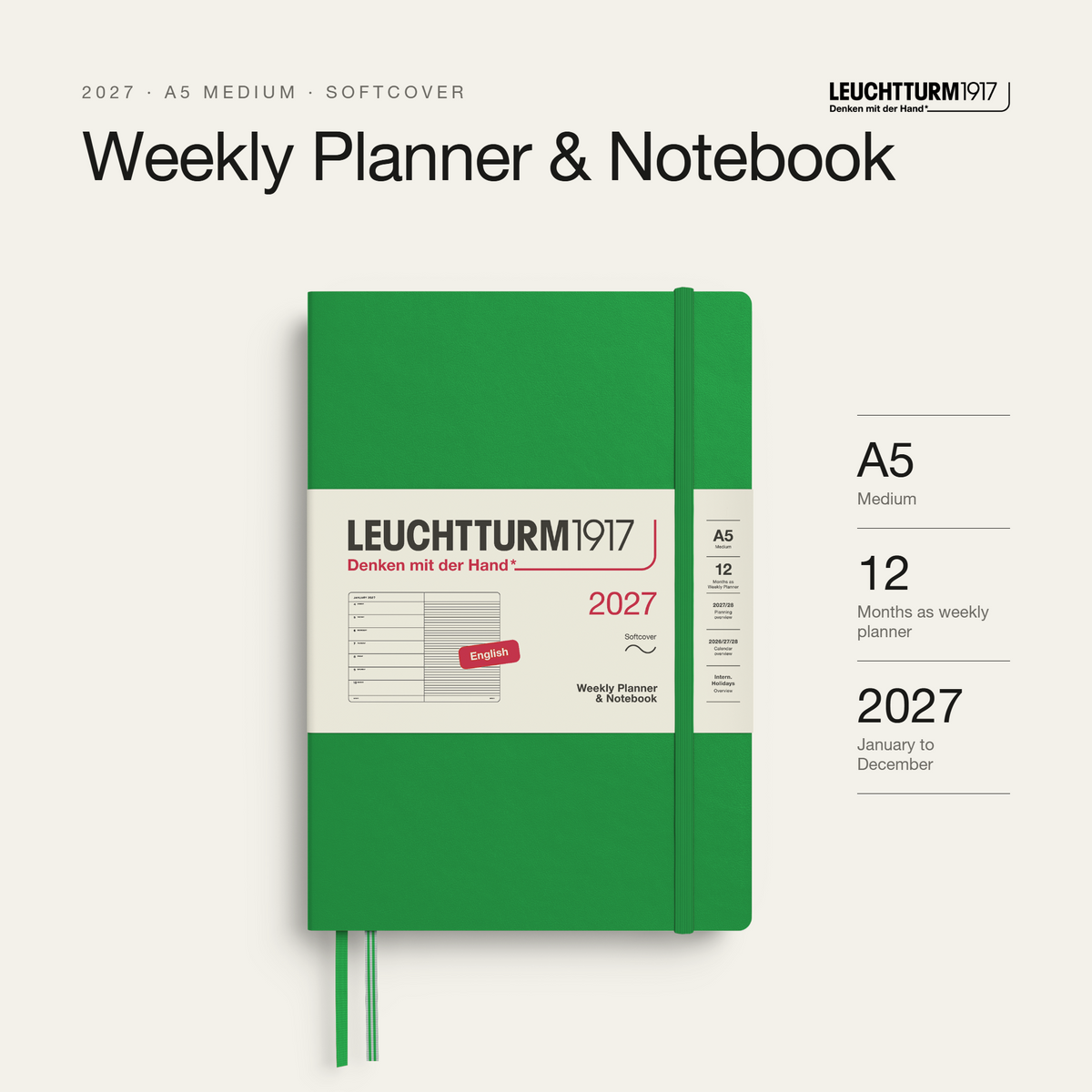 Leuchtturm1917 2027 A5 Softcover Weekly Planner