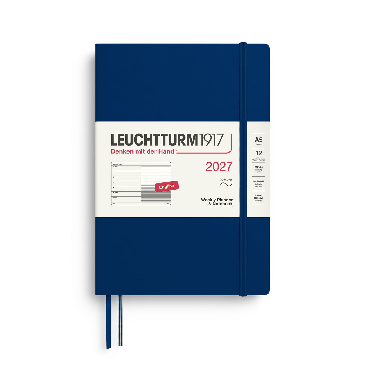 Leuchtturm1917 2027 Weekly Planner A5 Softcover - Navy