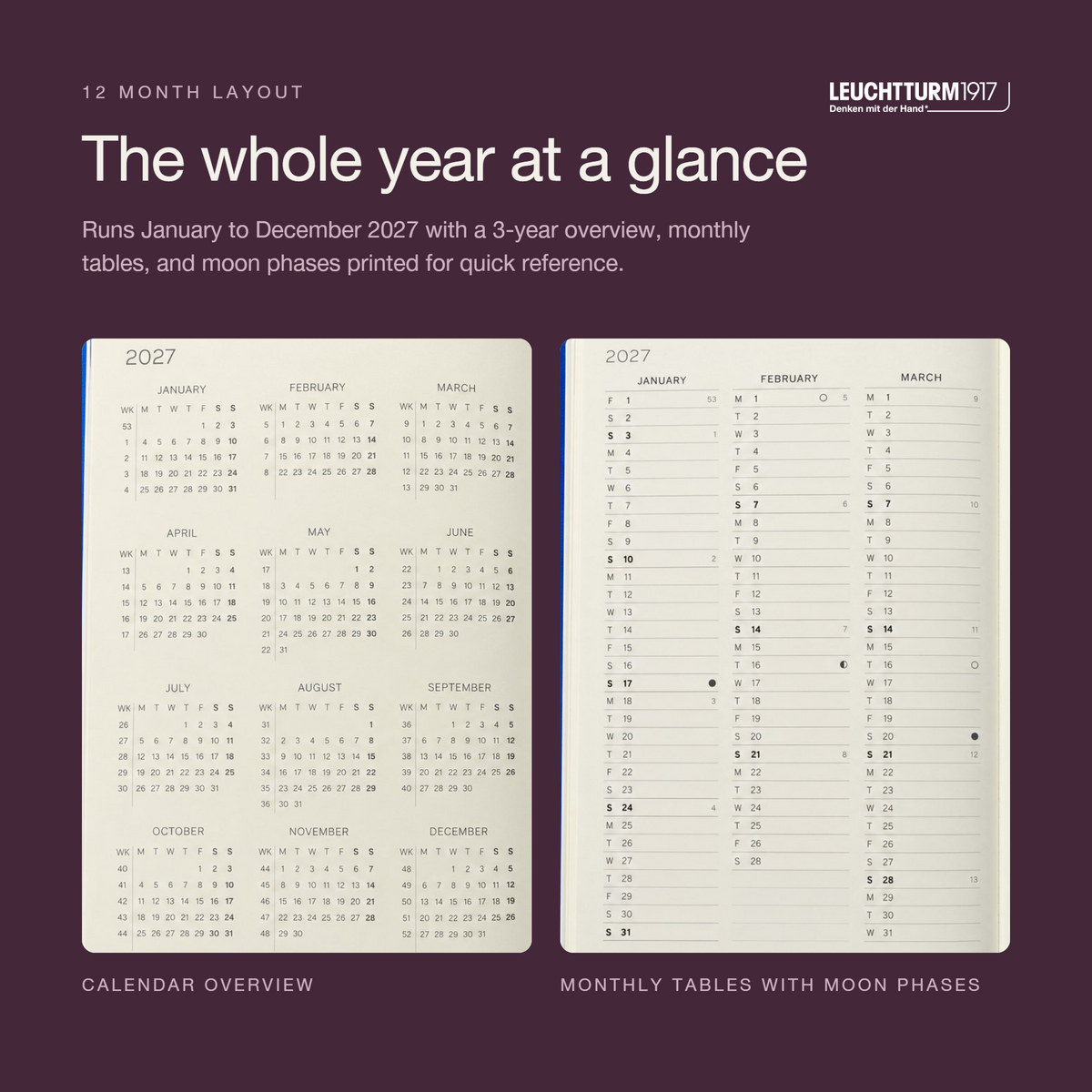 Leuchtturm1917 2027 Weekly Planner & Notebook Softcover (B6+) - Dusty Rose