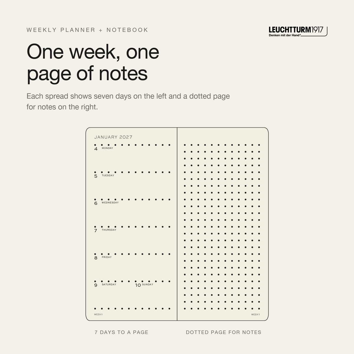 Leuchtturm1917 2027 Wallet Weekly Planner