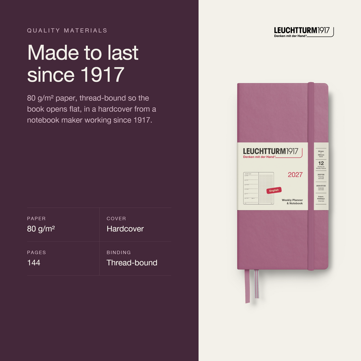 Leuchtturm1917 2027 Wallet Weekly Planner