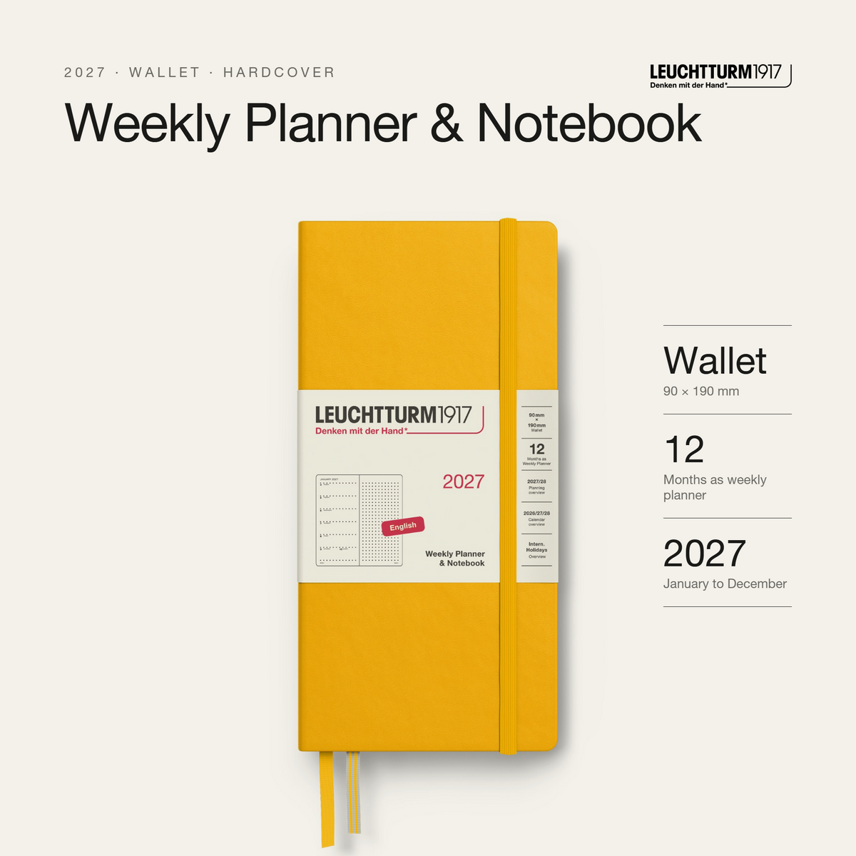 Leuchtturm1917 2027 Weekly Planner Dotted (B6+Xa6) - Sunflower