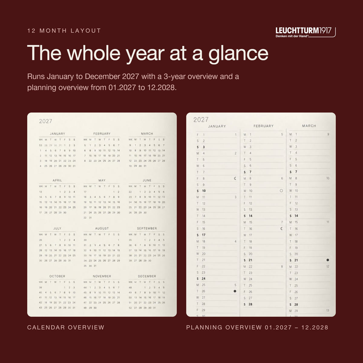 Leuchtturm1917 2027 A5 Hardcover Daily Planner