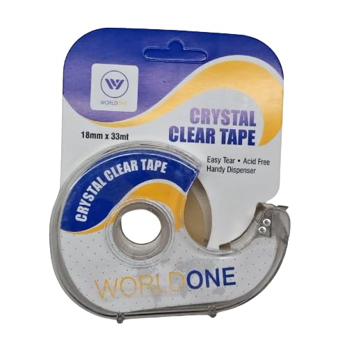 Worldone Crystal Clear Tape with Refillable Dispenser
