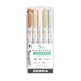 Zebra Mildliner Dual-Tip Brush Pen Set x 5