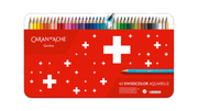Caran D'Ache Swisscolor Water Colour Pencil Swiss Flag 40 Shades Metal Pack