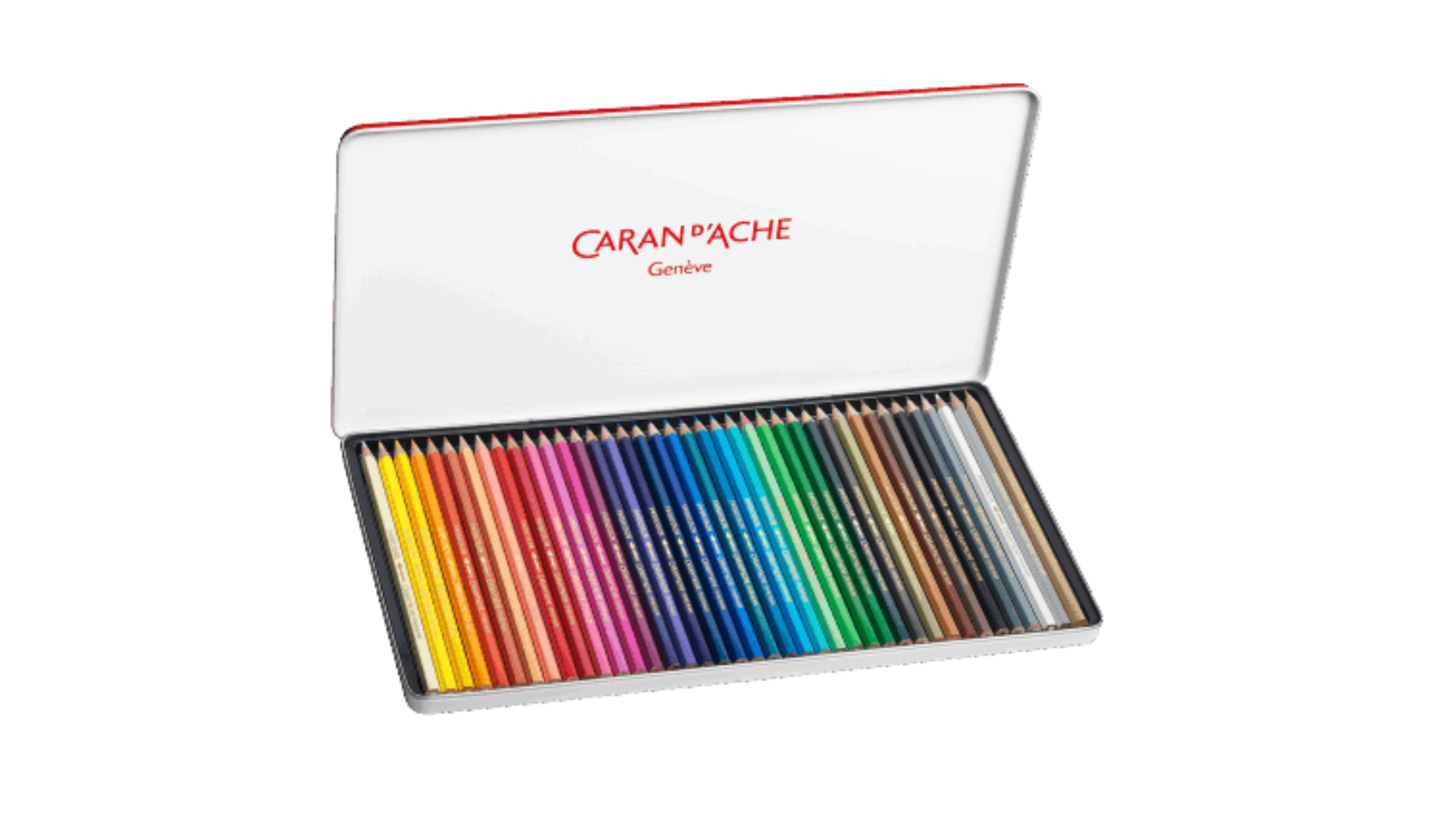 Caran D'Ache Swisscolor Water Colour Pencil Swiss Flag 40 Shades Metal Pack