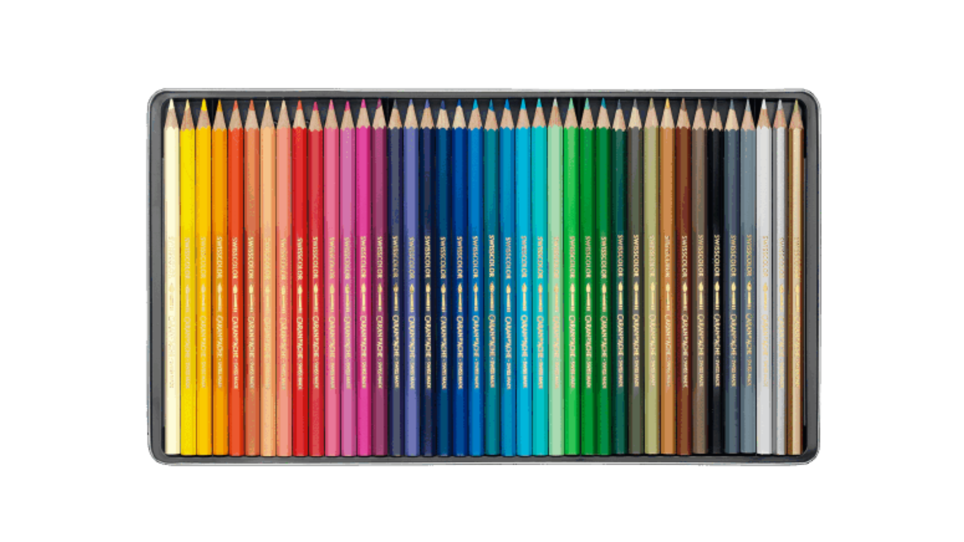 Caran D'Ache Swisscolor Water Colour Pencil Swiss Flag 40 Shades Metal Pack