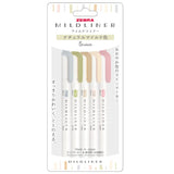 Zebra Mildliner Dual-Tip Brush Pen Set x 5