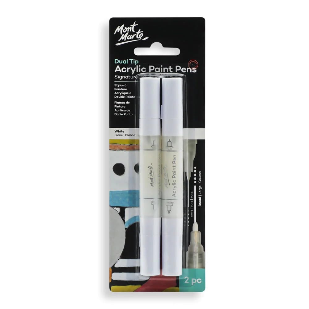 Mont Marte Dual Tip Acrylic Paint Pens  Signature Gold 2pc