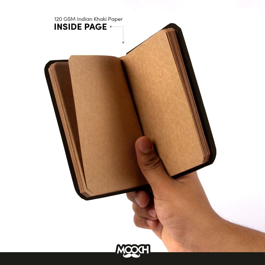 Mooch Handcrafted Khaki A5 Plain Notebook