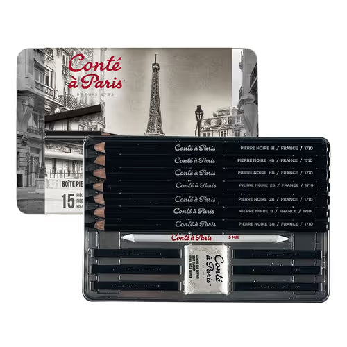Conte a Paris Pierre Noire Drawing Set - Pack of 15