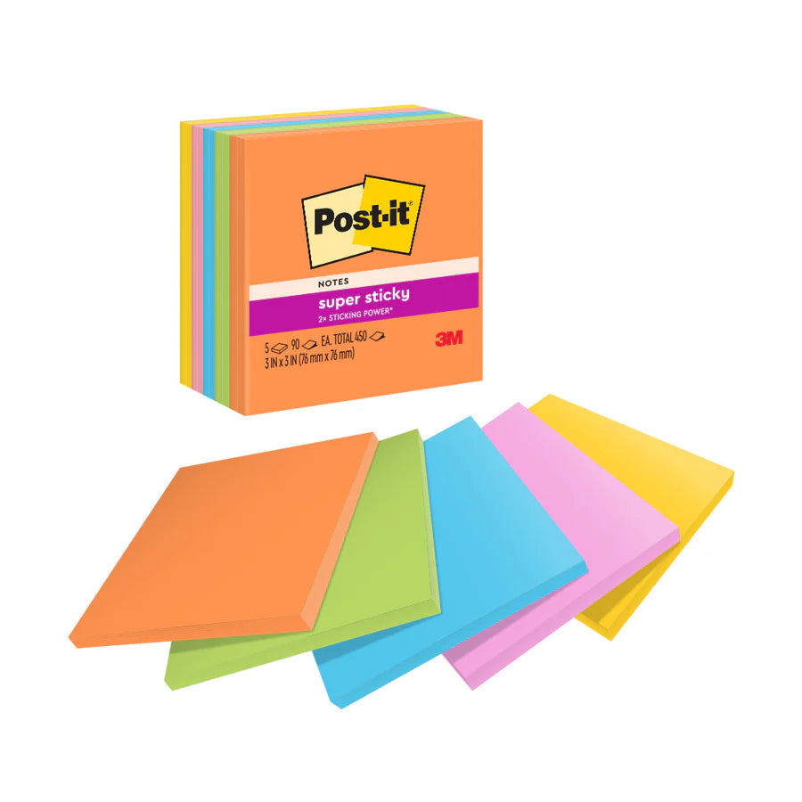 Post It Super Sticky Notes- Pack of 5