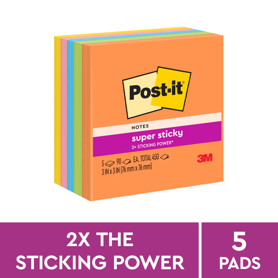 Post It Super Sticky Notes- Pack of 5