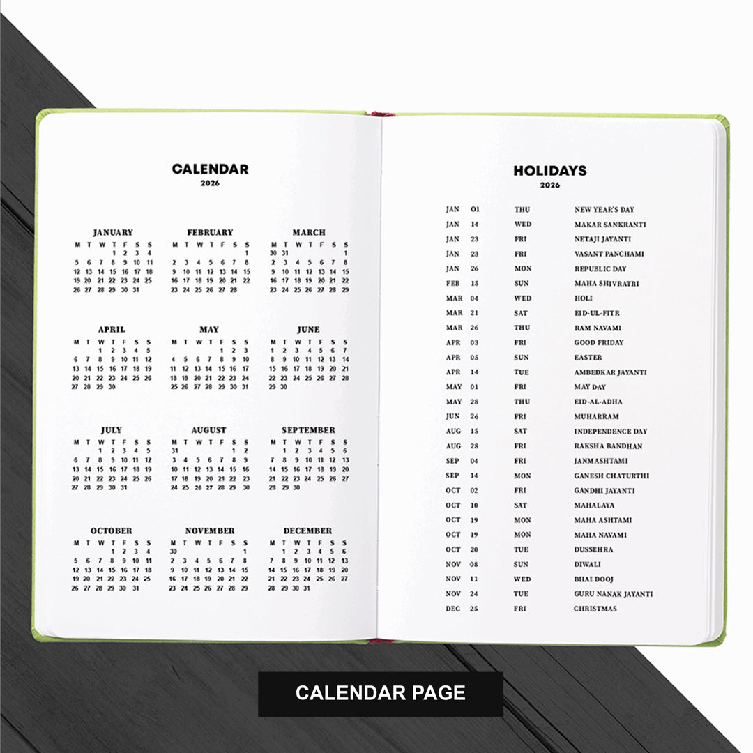 The Art Loom Black Floral Garden 2026 Annual Planner