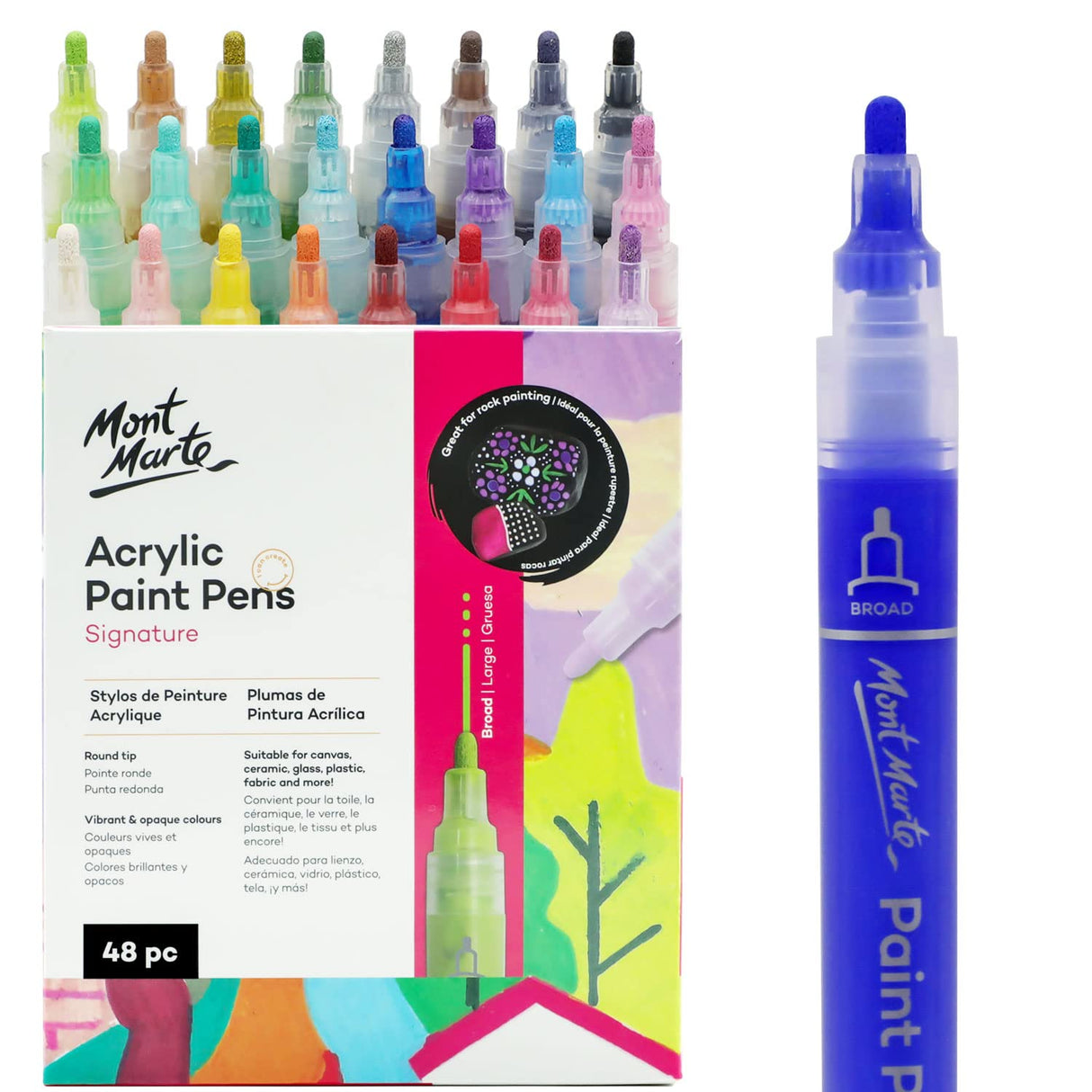 Mont Marte Acrylic Paint Pens Broad Tip  48pc