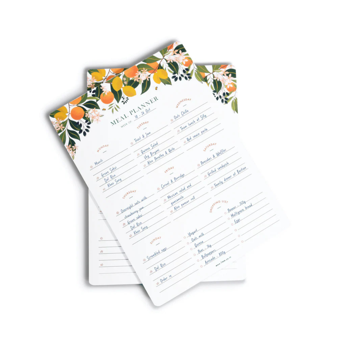 7 mm Citrus Pop Meal Planner