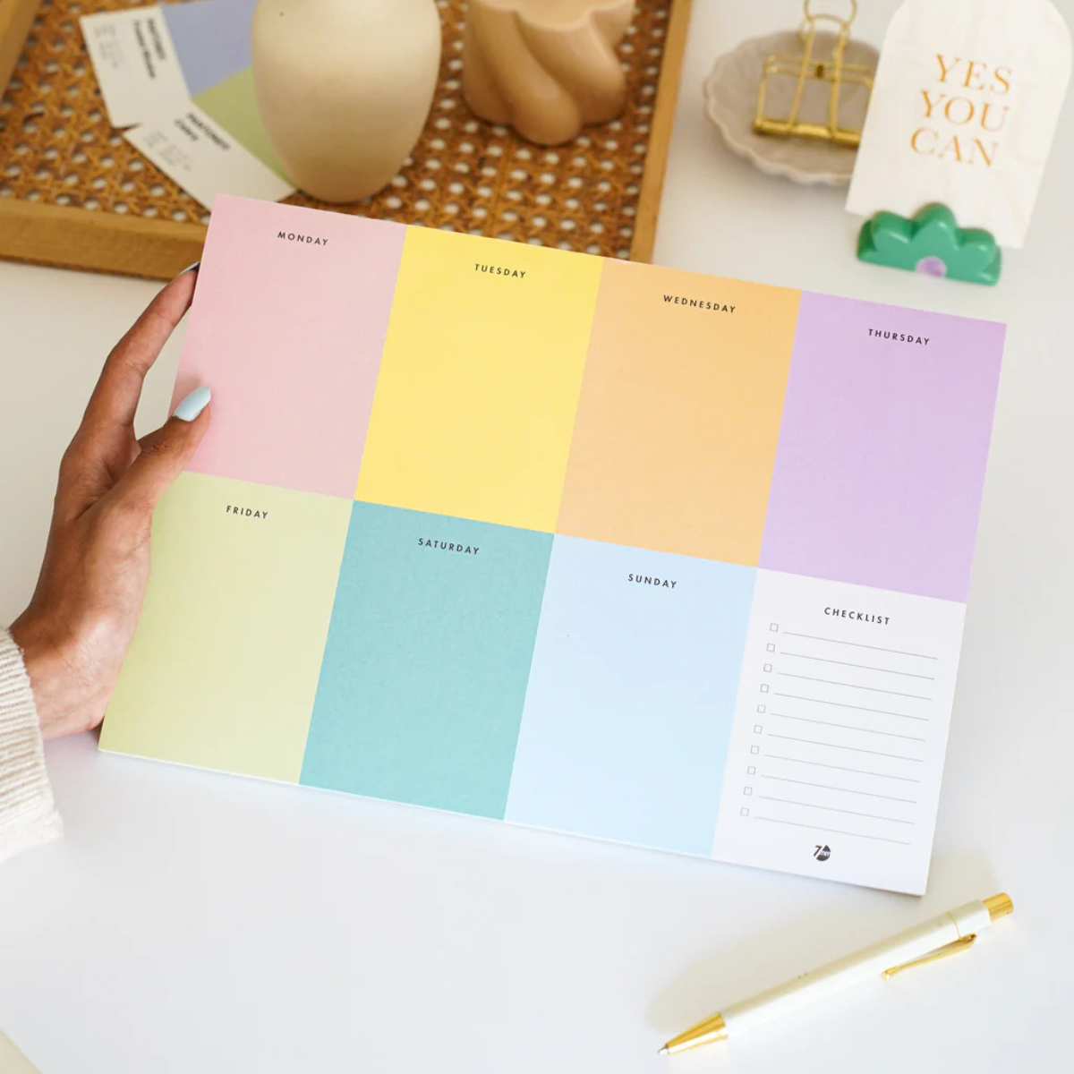 7 mm Colourblock Weekly Desk Pad
