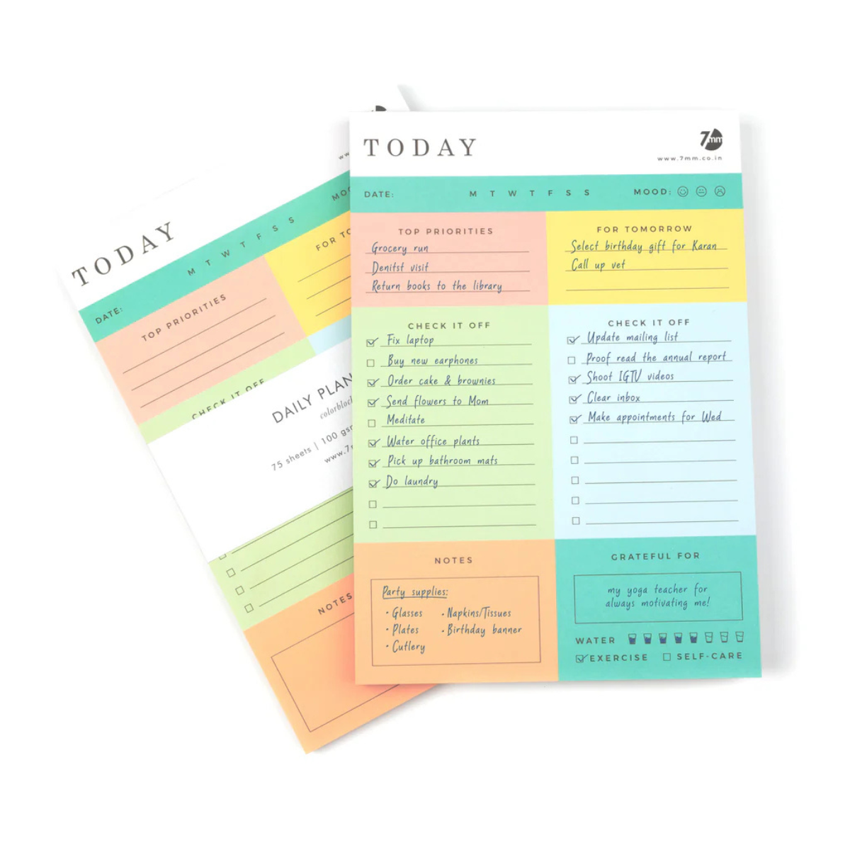 7 mm Daily Colourblock Notepad