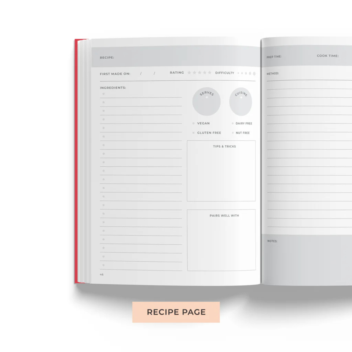 7 mm Kitchen Tales Recipe Journal