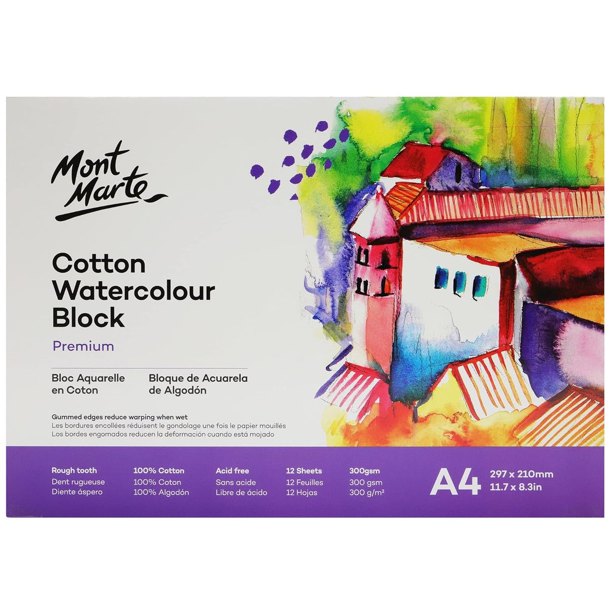 Mont Marte Cotton Watercolour Paper Block Premium
