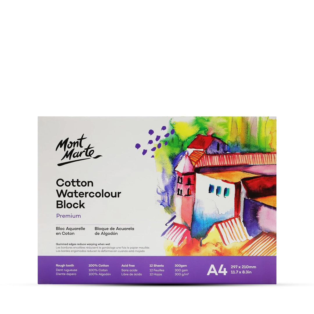 Mont Marte Cotton Watercolour Paper Block Premium