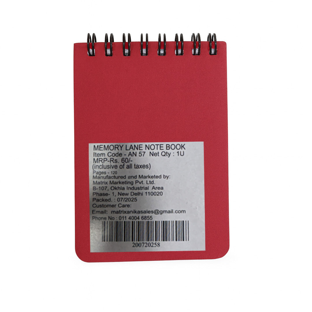 Anika Memory Lane Ruled A7 Notebook