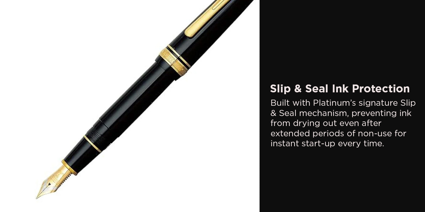 Platinum President Black Fountain Pen – SCOOBOO