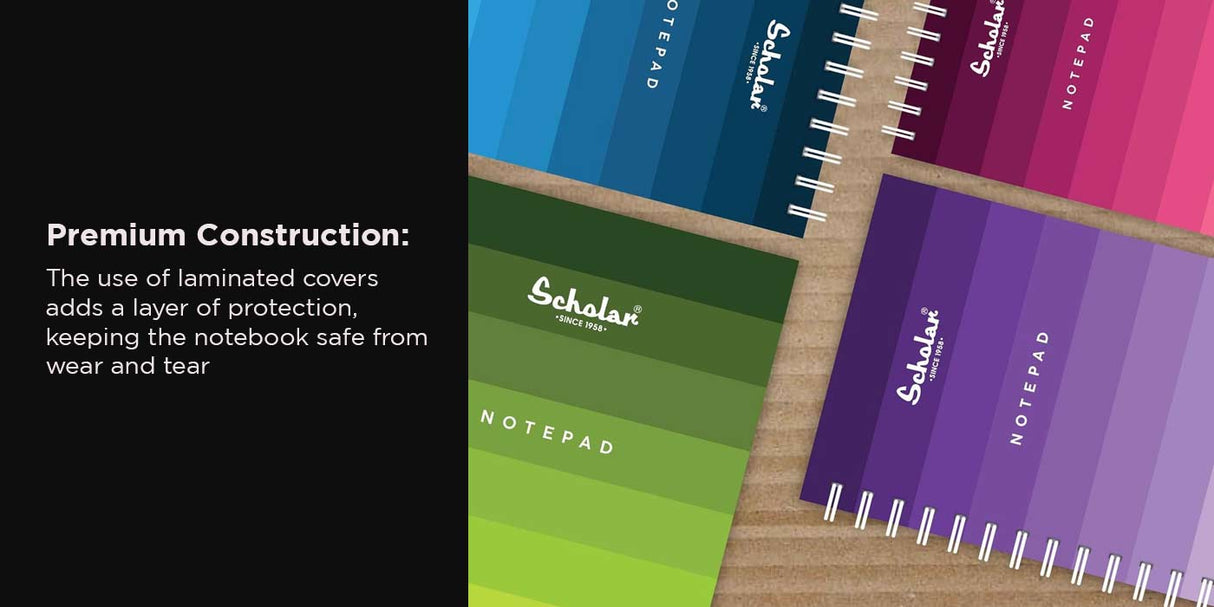 Scholar Side Bound Spiral Ruled Notepad