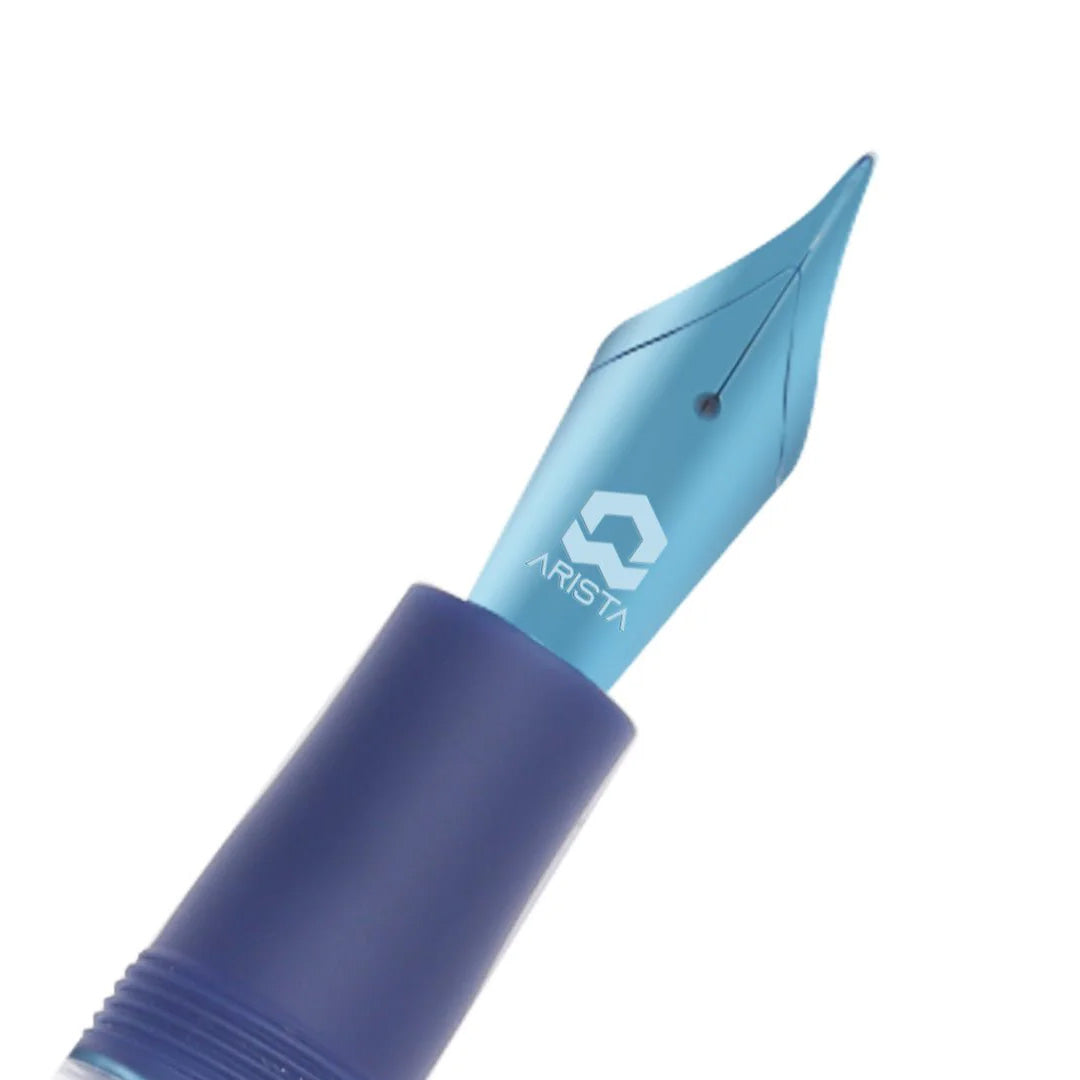 Arista One Classic Blue Pvd Plated Fountain Ink Pen Set