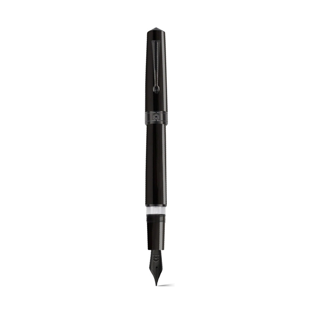 Arista One Classic Shinny Black-titanium Trims Fountain Ink Pen
