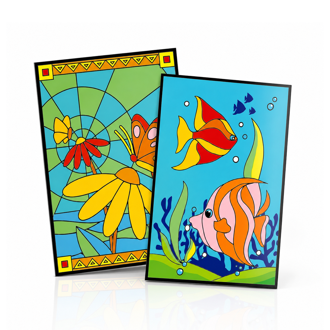 Creative Jack My Glass Painting Kit - Kids 6+ Age - Fish & Butterfly