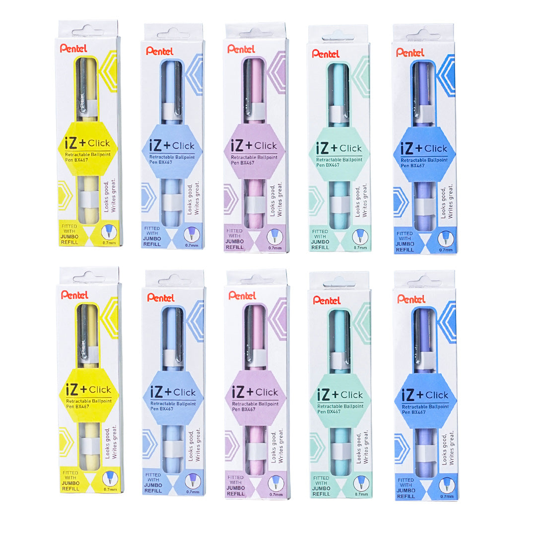 Pentel IZee Click Retractable Ball Point Pen  - Pack of 10
