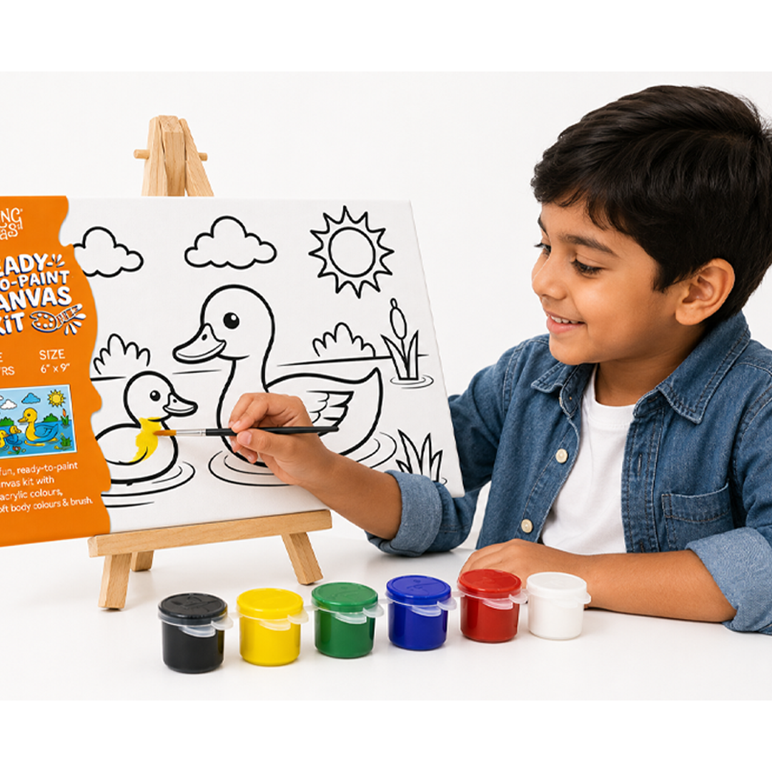 The Talking Canvas Ready to Paint Canvas Kit 6x9 Inch for Kids Age 5+