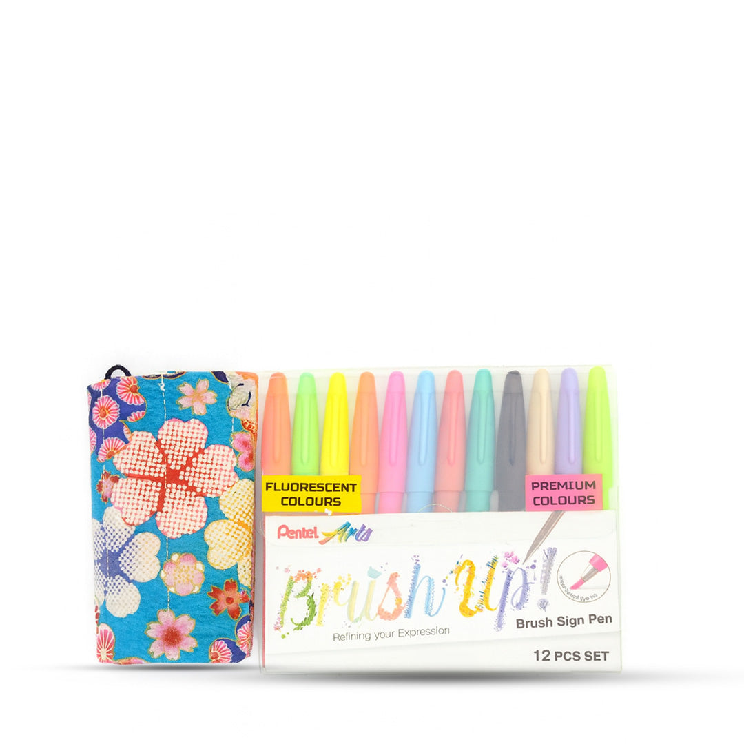 Pentel Brush Sign Pen With Holder Pen