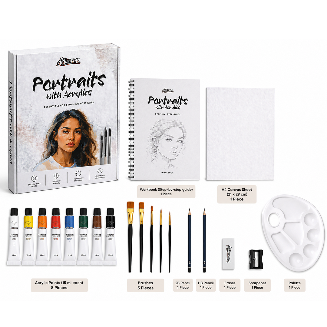 Artworms Portraits with Acrylics Art Kit