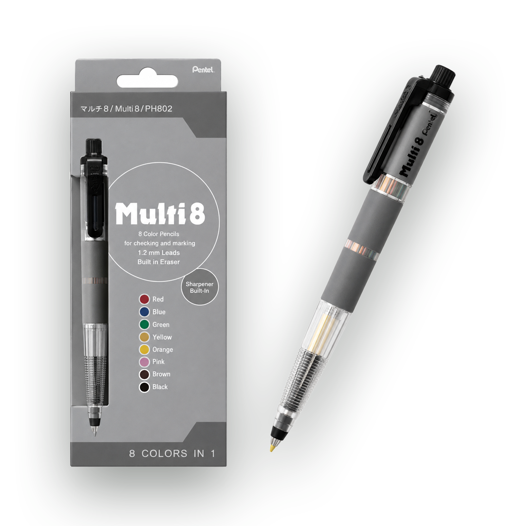Pentel 8 Multi Color Mechanical Pencil With Refill + Pen