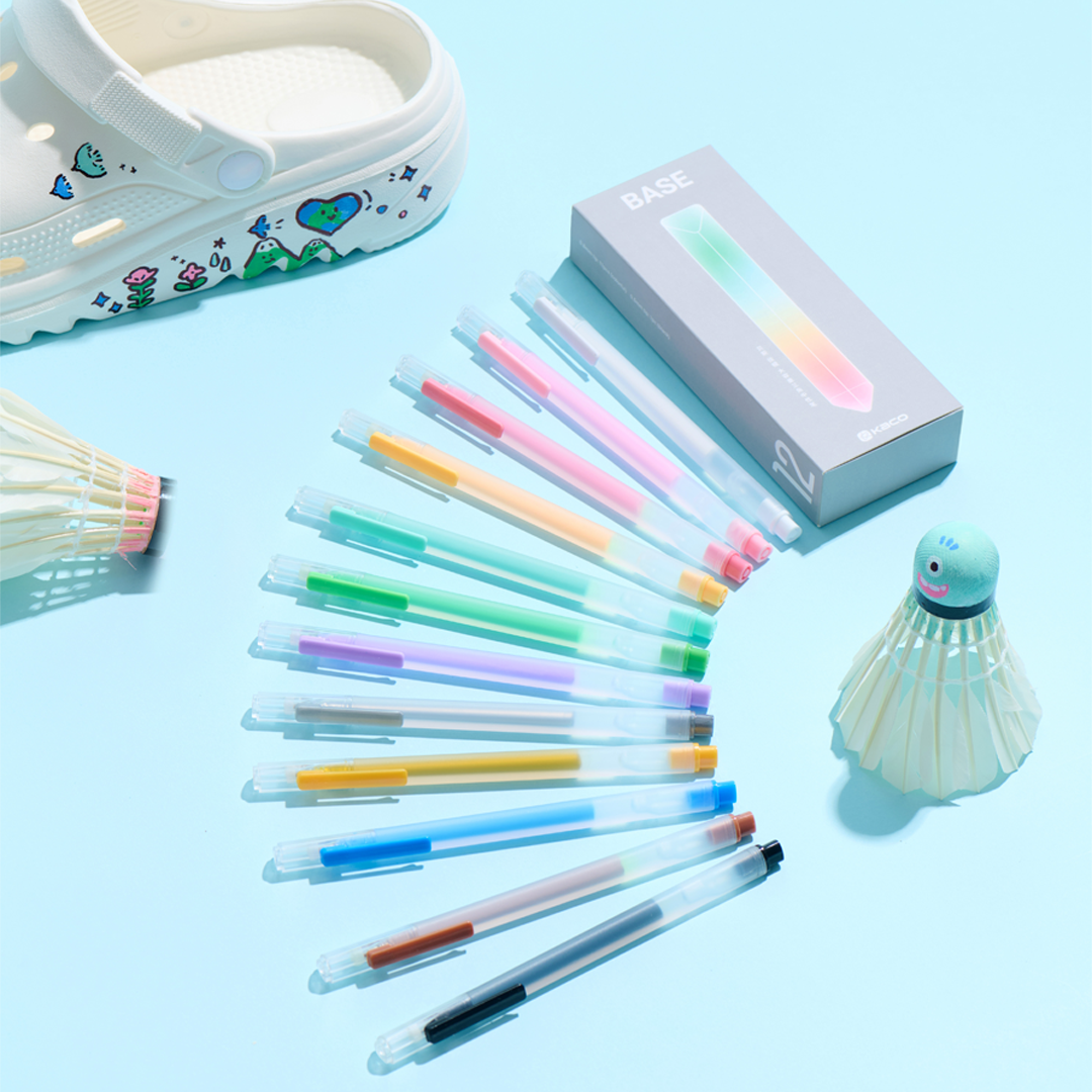 Kaco Base 12 Mix Color Gel Pen Set