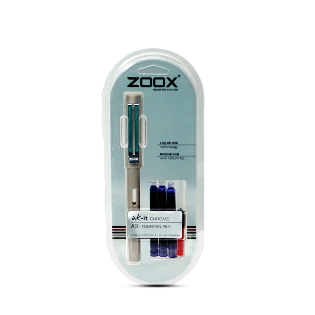 Zoox A9-Fountain pen with 3 pcs Ink Cartridge, 1 pc Ink Converter