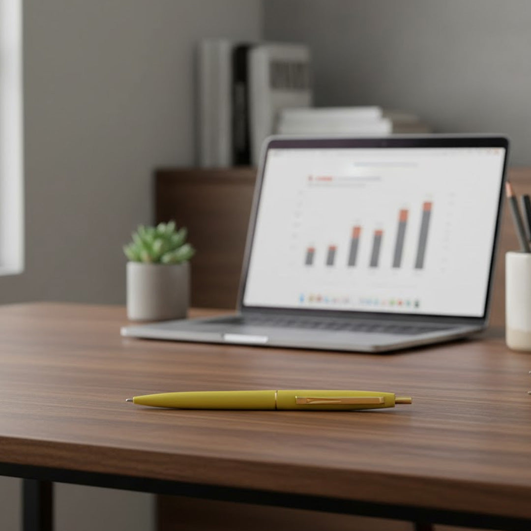 Bic Ballpoint Pen Click Gold Black Ink