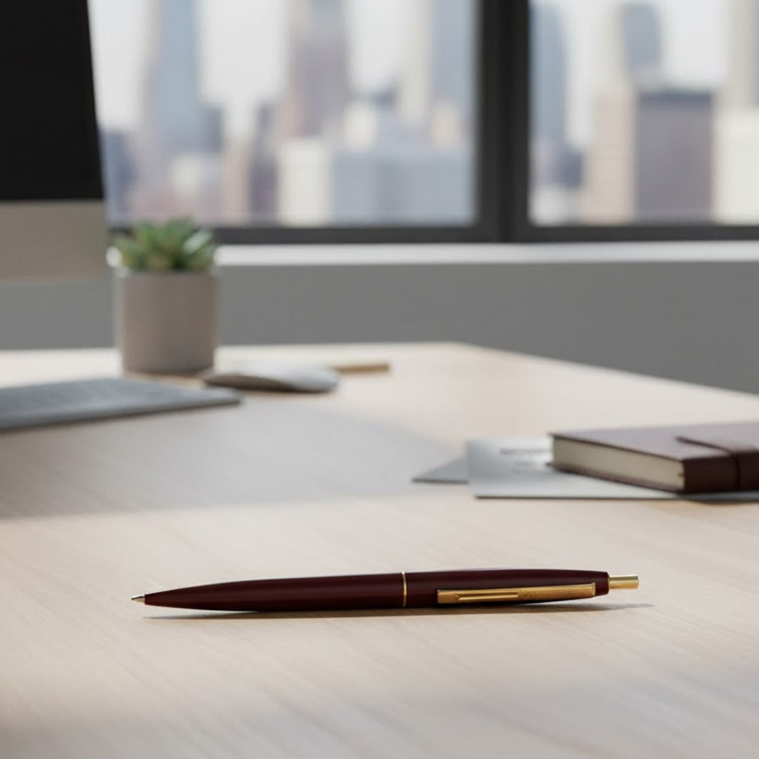 Bic Ballpoint Pen Click Gold Black Ink