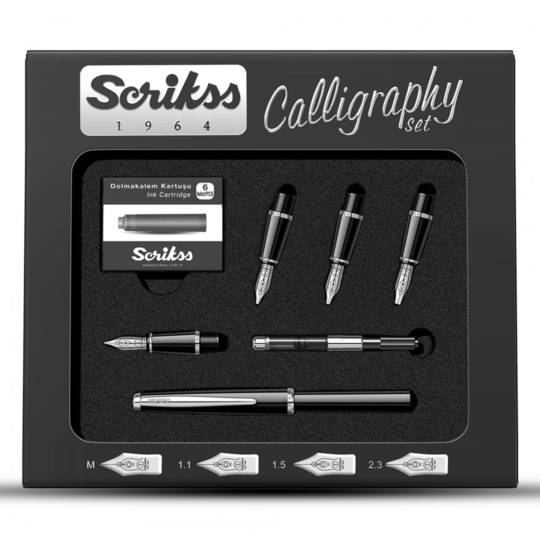 Scrikss Calligraphy Fountain Pen Set