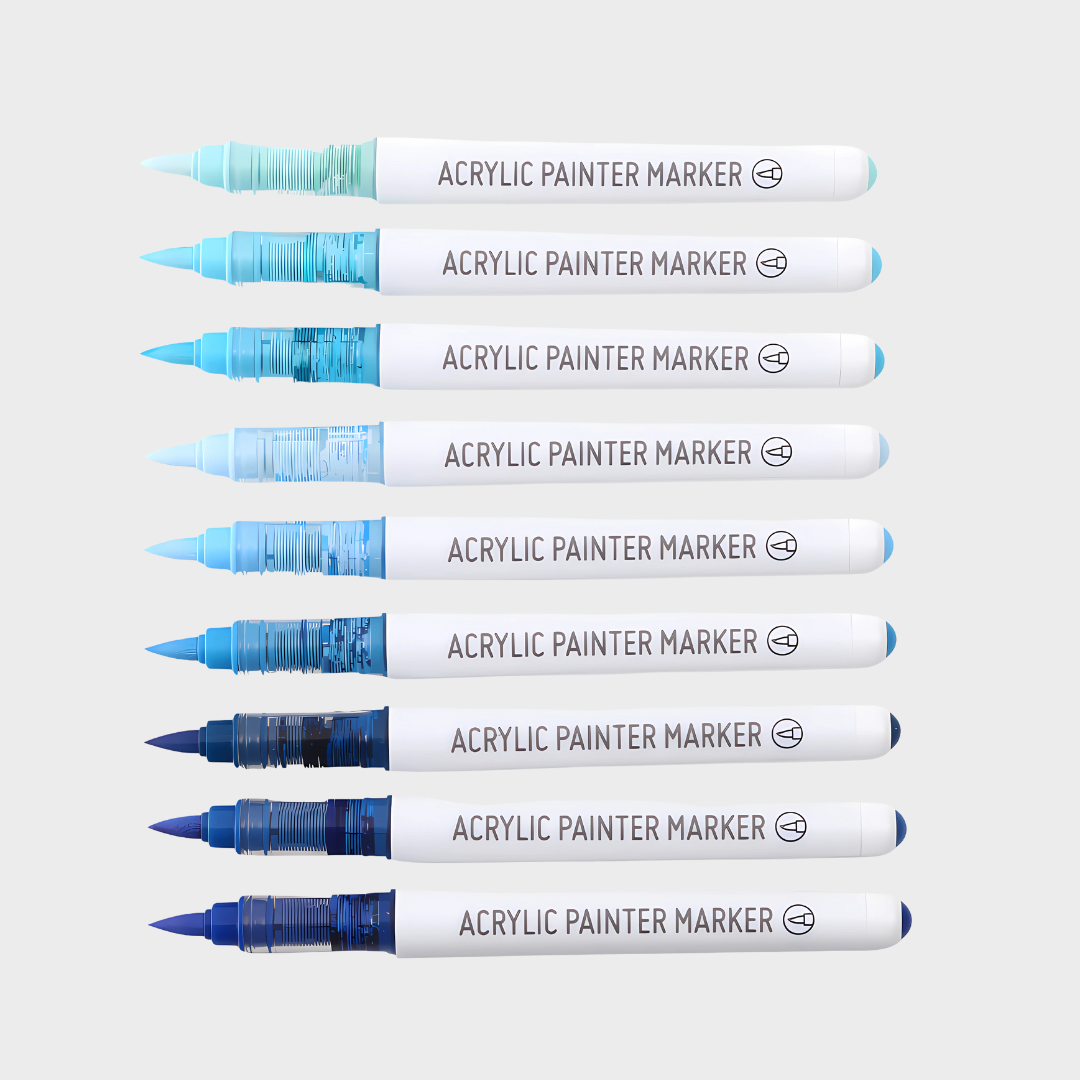 Blue Fruit Acrylic Water-Based Marker Pen Pack of 9