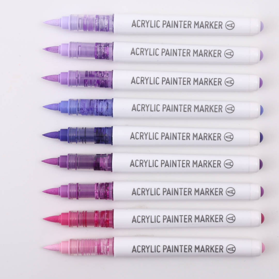 Blue Fruit Acrylic Water-Based Marker Pen Pack of 9