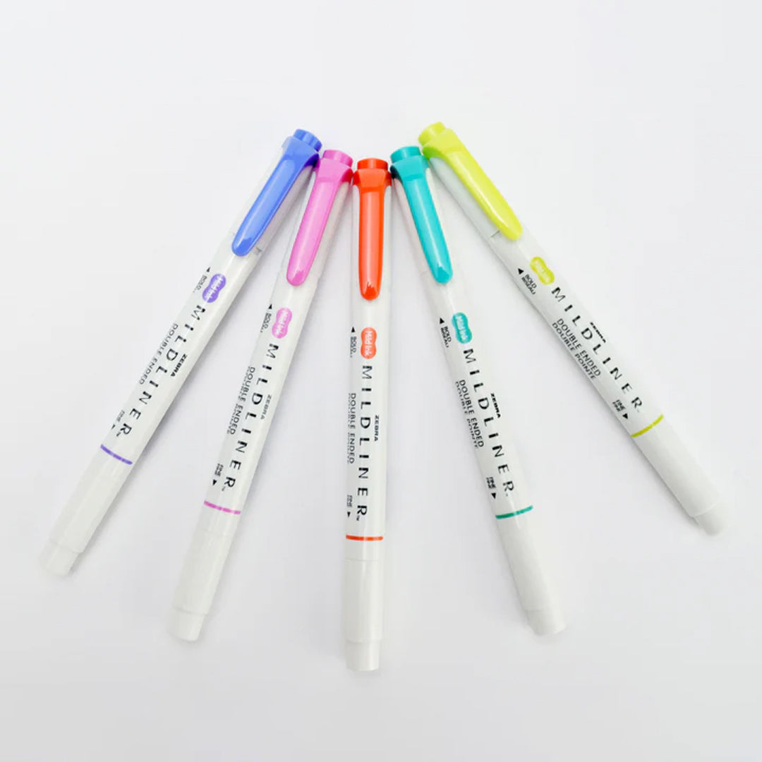 Zebra Mildliner Dual-Tip Brush Pen Set x 5